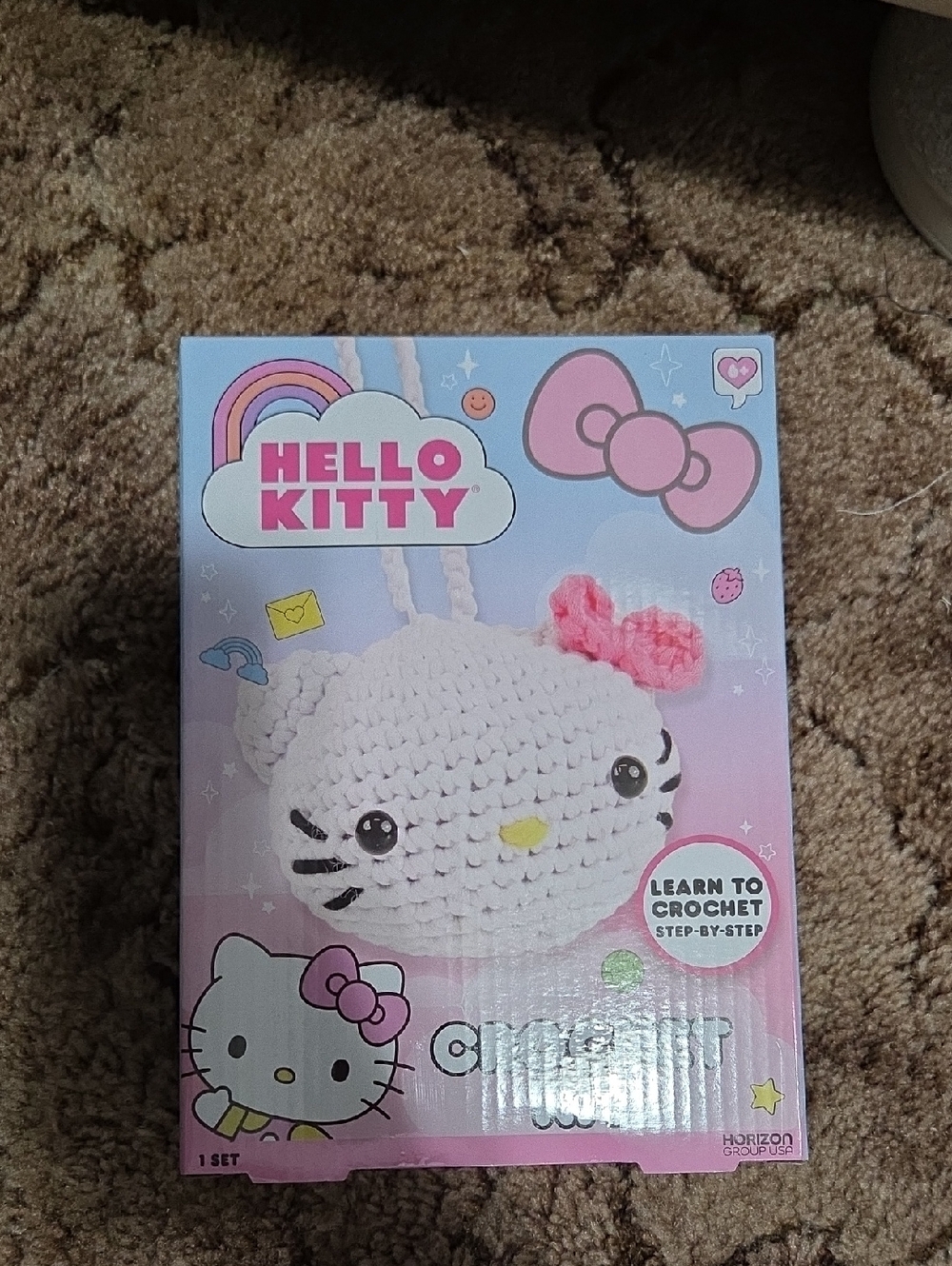 Hello Kitty Pink & White Crochet Plush Kit